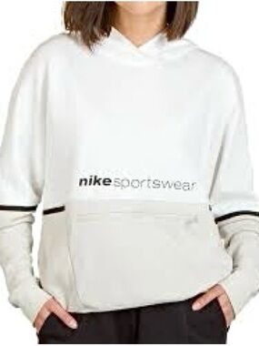 Nike Women's White / Tan & Black Pullover Hoodie